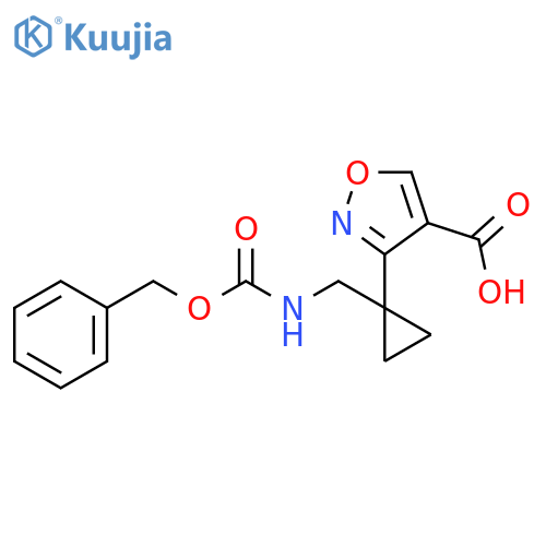 3-1-({(benzyloxy)carbonylamino}methyl)cyclopropyl-1,2-oxazole-4-carboxylic acid structure