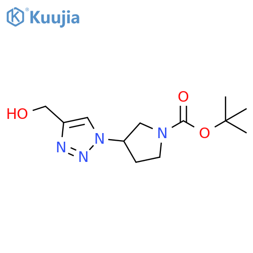 tert-butyl 3-(4-(hydroxymethyl)-1H-1,2,3-triazol-1-yl)pyrrolidine-1-carboxylate structure