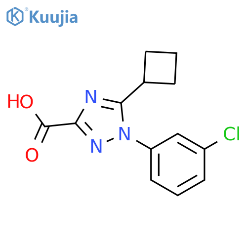 1-(3-chlorophenyl)-5-cyclobutyl-1H-1,2,4-triazole-3-carboxylic acid structure