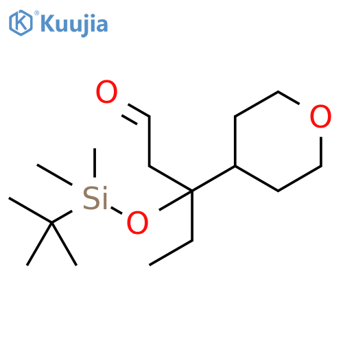3-(tert-butyldimethylsilyl)oxy-3-(oxan-4-yl)pentanal structure