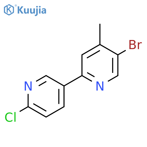 5-Bromo-2-(6-chloropyridin-3-yl)-4-methylpyridine structure