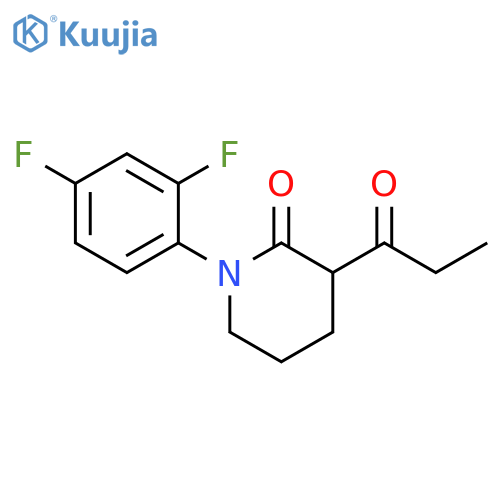 1-(2,4-difluorophenyl)-3-propanoylpiperidin-2-one structure