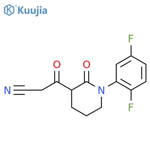 3-1-(2,5-difluorophenyl)-2-oxopiperidin-3-yl-3-oxopropanenitrile structure