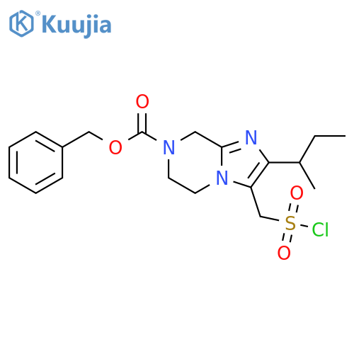 benzyl 2-(butan-2-yl)-3-(chlorosulfonyl)methyl-5H,6H,7H,8H-imidazo1,2-apyrazine-7-carboxylate structure