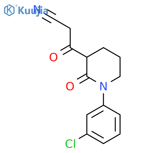 3-1-(3-chlorophenyl)-2-oxopiperidin-3-yl-3-oxopropanenitrile structure
