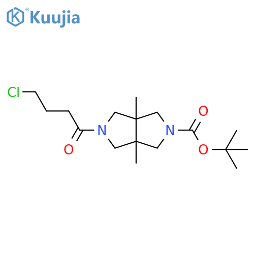 tert-butyl 5-(4-chlorobutanoyl)-3a,6a-dimethyl-octahydropyrrolo3,4-cpyrrole-2-carboxylate structure