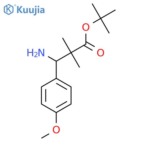 tert-butyl 3-amino-3-(4-methoxyphenyl)-2,2-dimethylpropanoate structure