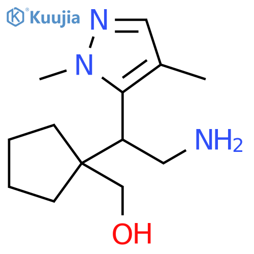 {1-2-amino-1-(1,4-dimethyl-1H-pyrazol-5-yl)ethylcyclopentyl}methanol structure