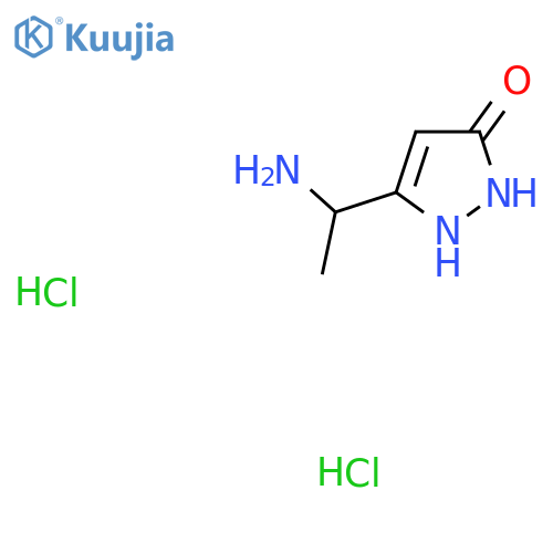 5-(1-aminoethyl)-2,3-dihydro-1H-pyrazol-3-one dihydrochloride structure