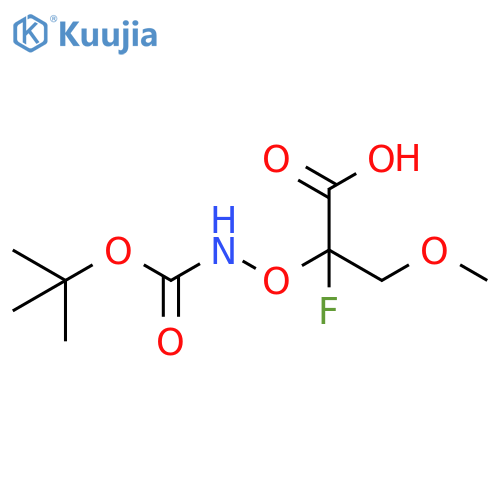 2-({(tert-butoxy)carbonylamino}oxy)-2-fluoro-3-methoxypropanoic acid structure
