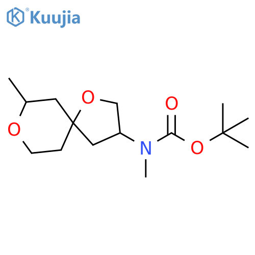 tert-butyl N-methyl-N-{7-methyl-1,8-dioxaspiro4.5decan-3-yl}carbamate structure