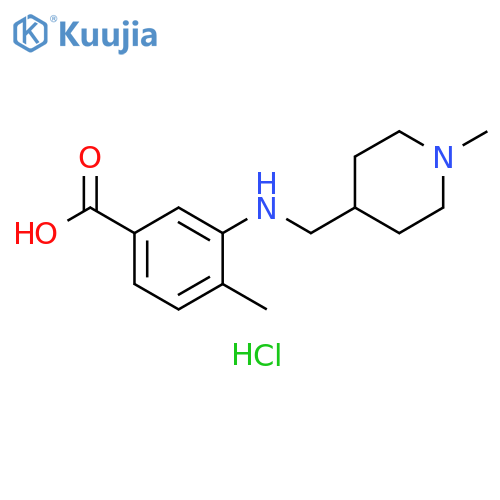 4-methyl-3-{(1-methylpiperidin-4-yl)methylamino}benzoic acid hydrochloride structure