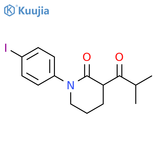 1-(4-iodophenyl)-3-(2-methylpropanoyl)piperidin-2-one structure