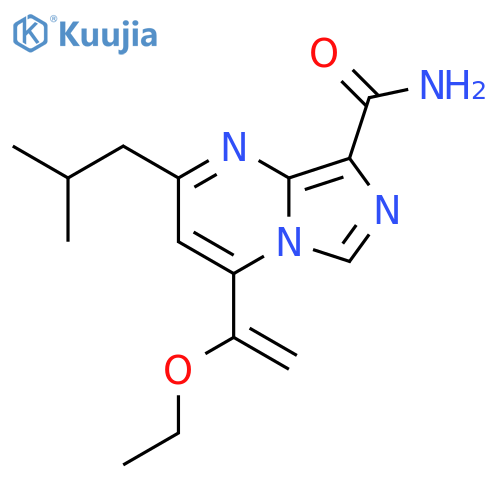 Imidazo[1,5-a]pyrimidine-8-carboxamide, 4-(1-ethoxyethenyl)-2-(2-methylpropyl)- structure