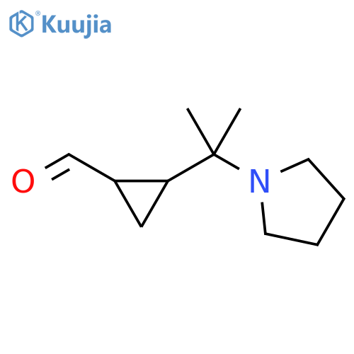 2-2-(pyrrolidin-1-yl)propan-2-ylcyclopropane-1-carbaldehyde structure