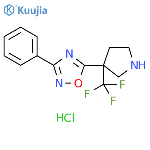 3-phenyl-5-3-(trifluoromethyl)pyrrolidin-3-yl-1,2,4-oxadiazole hydrochloride structure
