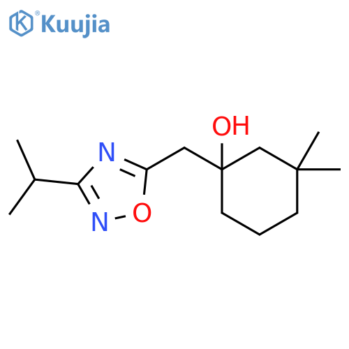 3,3-dimethyl-1-{3-(propan-2-yl)-1,2,4-oxadiazol-5-ylmethyl}cyclohexan-1-ol structure