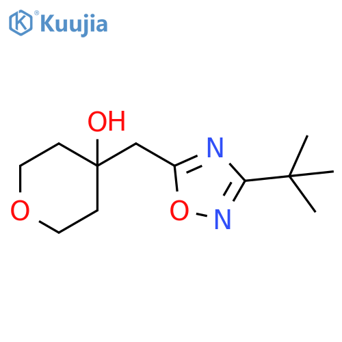 4-(3-tert-butyl-1,2,4-oxadiazol-5-yl)methyloxan-4-ol structure