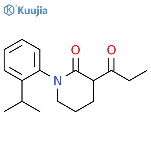 1-2-(propan-2-yl)phenyl-3-propanoylpiperidin-2-one structure