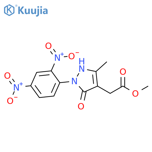 1H-Pyrazole-4-acetic acid, 1-(2,4-dinitrophenyl)-2,5-dihydro-3-methyl-5-oxo-, methyl ester structure