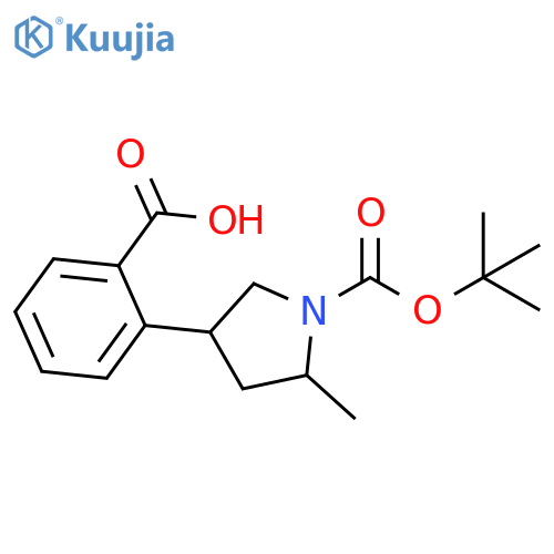 2-{1-(tert-butoxy)carbonyl-5-methylpyrrolidin-3-yl}benzoic acid structure