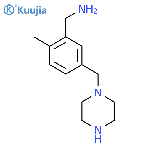 {2-methyl-5-(piperazin-1-yl)methylphenyl}methanamine structure