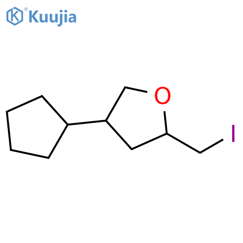 4-cyclopentyl-2-(iodomethyl)oxolane structure