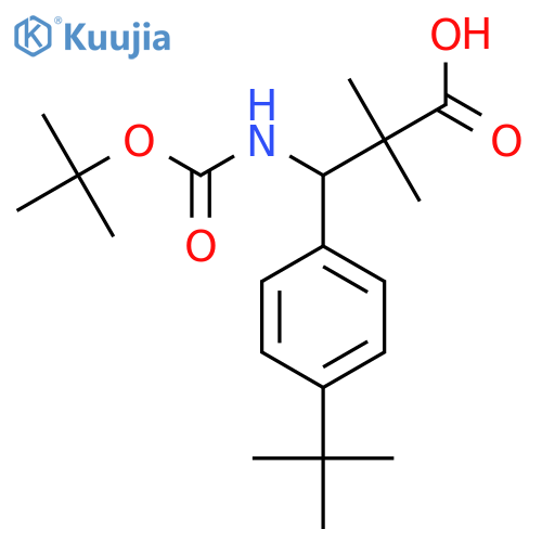 3-{(tert-butoxy)carbonylamino}-3-(4-tert-butylphenyl)-2,2-dimethylpropanoic acid structure