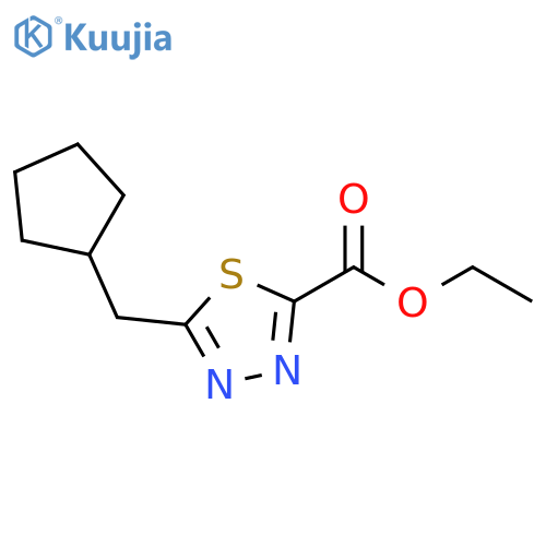 ethyl 5-(cyclopentylmethyl)-1,3,4-thiadiazole-2-carboxylate structure
