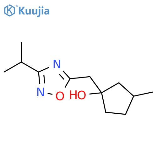 3-methyl-1-{3-(propan-2-yl)-1,2,4-oxadiazol-5-ylmethyl}cyclopentan-1-ol structure