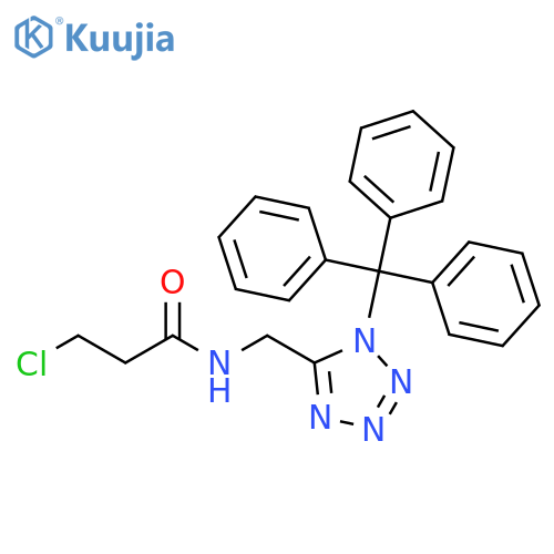 Propanamide, 3-chloro-N-[[1-(triphenylmethyl)-1H-tetrazol-5-yl]methyl]- structure