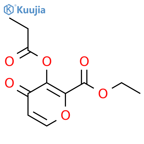 Ethyl 4-oxo-3-(propionyloxy)-4H-pyran-2-carboxylate structure