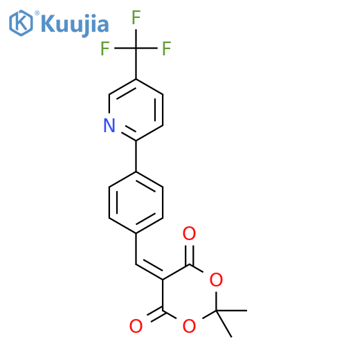 2,2-Dimethyl-5-({4-[5-(trifluoromethyl)-2-pyridinyl]phenyl}methylene)-1,3-dioxane-4,6-dione structure