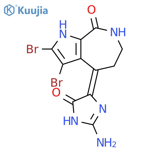 Pyrrolo[2,3-c]azepin-8(1H)-one, 4-(2-amino-1,5-dihydro-5-oxo-4H-imidazol-4-ylidene)-2,3-dibromo-4,5,6,7-tetrahydro-, (4E)- structure