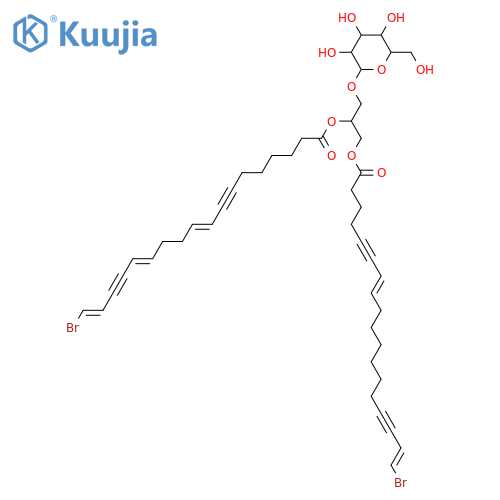 Glycerol 1,2-dialkanoates; Glycerol 1-(18-Bromo-7E,17E-octadecadiene-5,15-diynoate) 2-(18-bromo-9E,13E,17E-octadecatriene-7,15-diynoate), 3-O-β-D-Galactopyranoside structure
