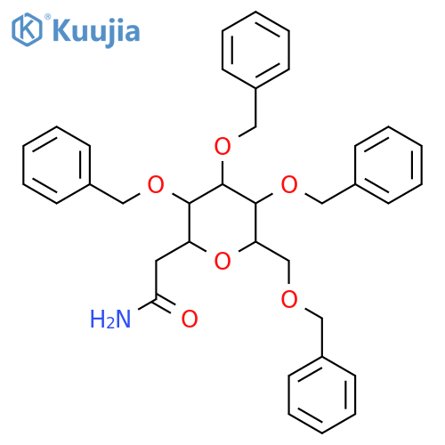 2-((2R,3R,4R,5R,6R)-3,4,5-Tris(benzyloxy)-6-((benzyloxy)methyl)tetrahydro-2H-pyran-2-yl)acetamide structure
