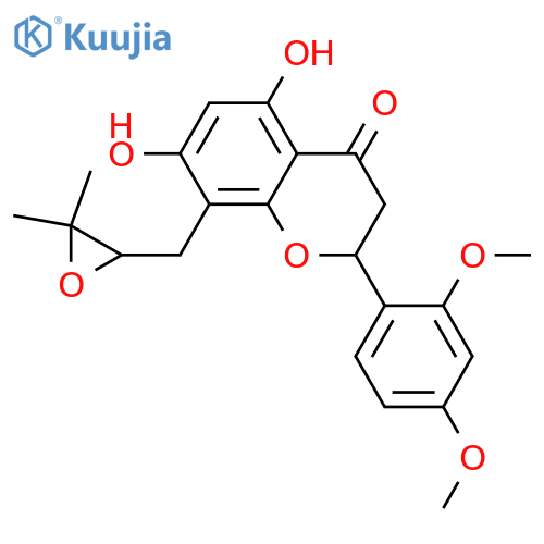 2',4',5,7-Tetrahydroxy-8-prenylflavanone; (S)-form, 2',4'-Di-Me ether, 2'',3''-epoxide structure
