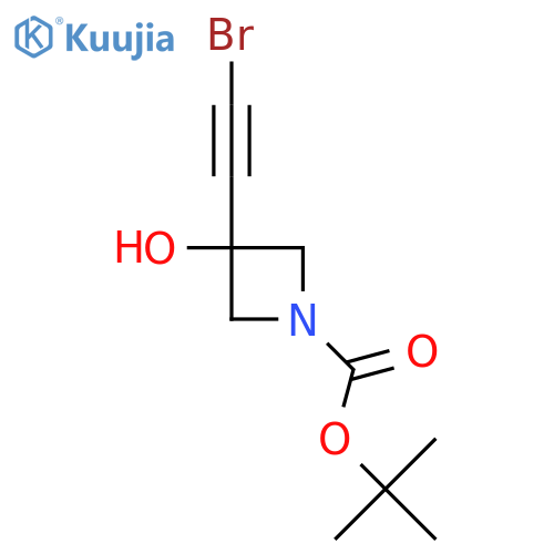 Tert-butyl 3-(2-bromoethynyl)-3-hydroxyazetidine-1-carboxylate structure