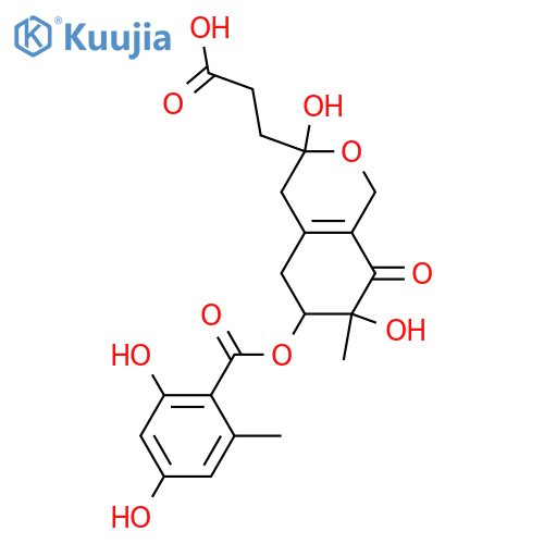 1,3,4,5,6,7-Hexahydro-3,6,7-trihydroxy-7-methyl-8-oxo-8H-2-benzopyran-3-propanoic acid; (3R*,6S*,7S*)-form, 6-O-(2,4-Dihydroxy-6-methylbenzoyl) structure