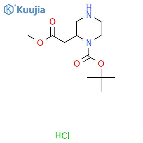Tert-Butyl (S)-2-(2-methoxy-2-oxoethyl)piperazine-1-carboxylate hydrochloride structure