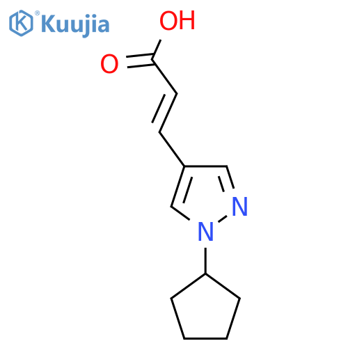 (2E)-3-(1-cyclopentyl-1H-pyrazol-4-yl)prop-2-enoic acid structure