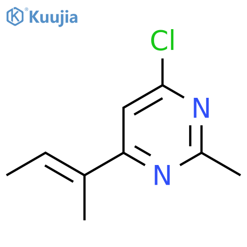 (E)-4-(but-2-en-2-yl)-6-chloro-2-methylpyrimidine structure