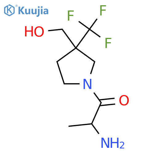 2-Amino-1-(3-(hydroxymethyl)-3-(trifluoromethyl)pyrrolidin-1-yl)propan-1-one structure