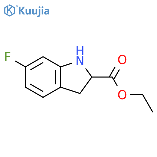 1H-Indole-2-carboxylic acid, 6-fluoro-2,3-dihydro-, ethyl ester structure