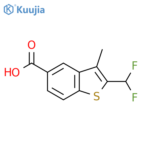 2-(Difluoromethyl)-3-methyl-1-benzothiophene-5-carboxylic acid structure