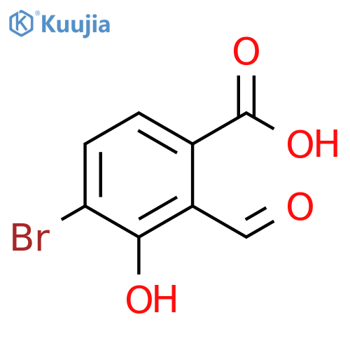 Benzoic acid, 4-bromo-2-formyl-3-hydroxy- structure