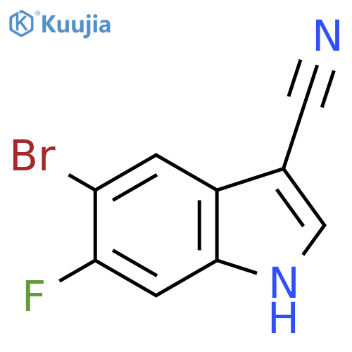 5-Bromo-6-fluoro-1H-indole-3-carbonitrile structure