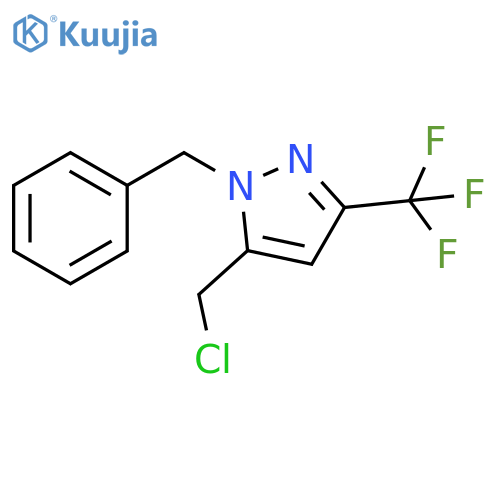 1H-Pyrazole, 5-(chloromethyl)-1-(phenylmethyl)-3-(trifluoromethyl)- structure
