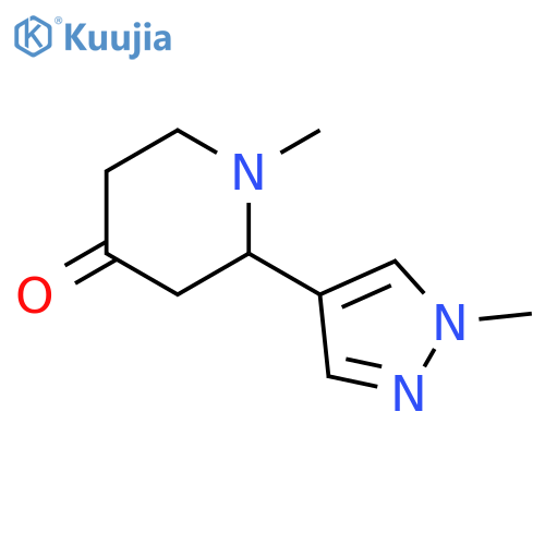 1-methyl-2-(1-methyl-1H-pyrazol-4-yl)piperidin-4-one structure