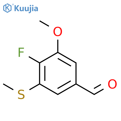 4-Fluoro-3-methoxy-5-(methylthio)benzaldehyde structure